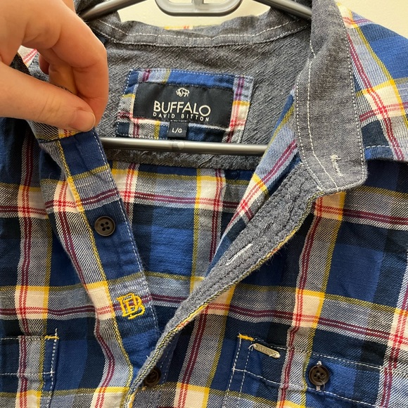 Brand New Men’s Buffalo David Bitton Blue Flannel Button Up Size Large - Picture 4 of 8